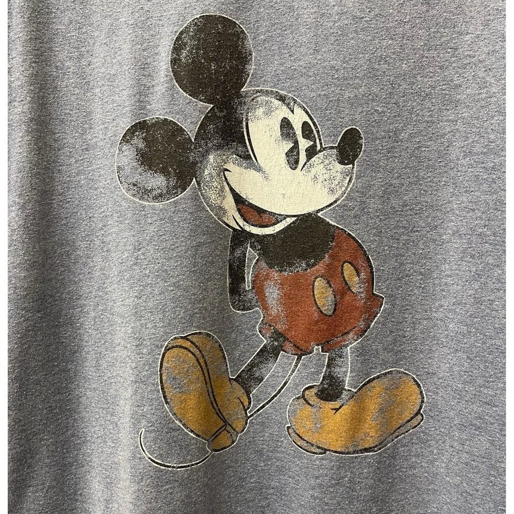 Vintage Disney Parks Classic Distressed Mickey‎ Men's Small Blue Ringer T-Shirt